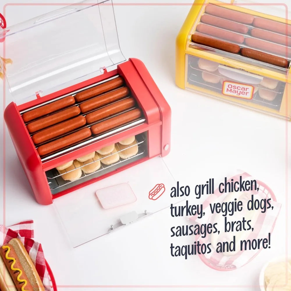 Oscar Mayer Extra Large 8 Hot Dog Roller & Bun Toaster Oven, Stainless Steel Grill Rollers