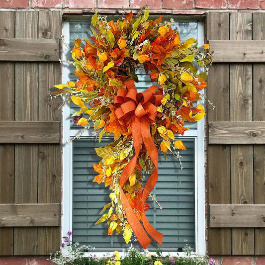 Thanksgiving Door Hanger Festival Celebration Maple Leaf Farmhouse Wreath Scene Layout  Ornament for Wedding Stage Office