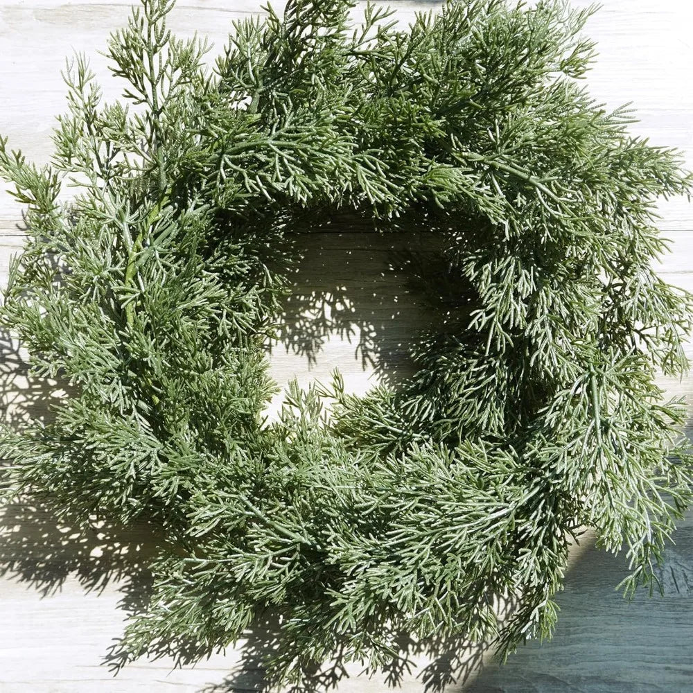 Christmas Artificial Cedar Pine Greenery - 5.2 Ft Cypress Garland for Home Holiday Decor Seasonal Wreath Mantel Banister Dinner