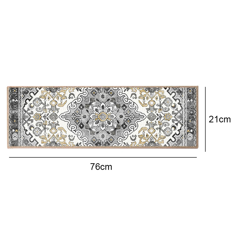 15PCS Carpet Stair Treads Set Reusable Non Slip Stairway Carpet Rugs Bohemian Indoor Skid Resistant Stair Tread for Wooden Steps