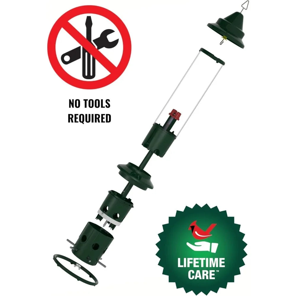 Fully upgraded-Squirrel Buster Plus Squirrel-proof Bird Feeder w/Cardinal Ring and 6 Feeding Ports, 5.1-pound Seed Capacity,
