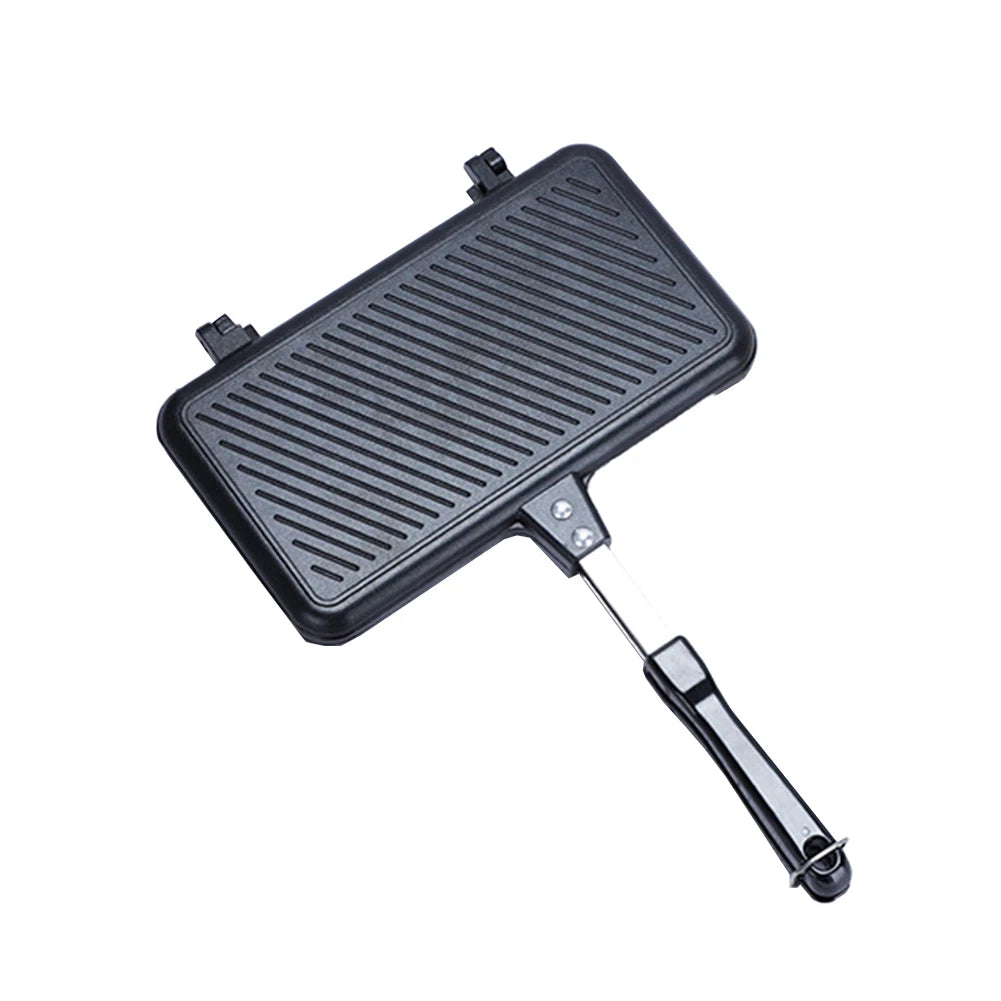 Breakfast Waffle Baking Pan Nonstick Easy Clean Frying Pan Multi-function Aluminium Alloy Double Side Portable  Bakeware