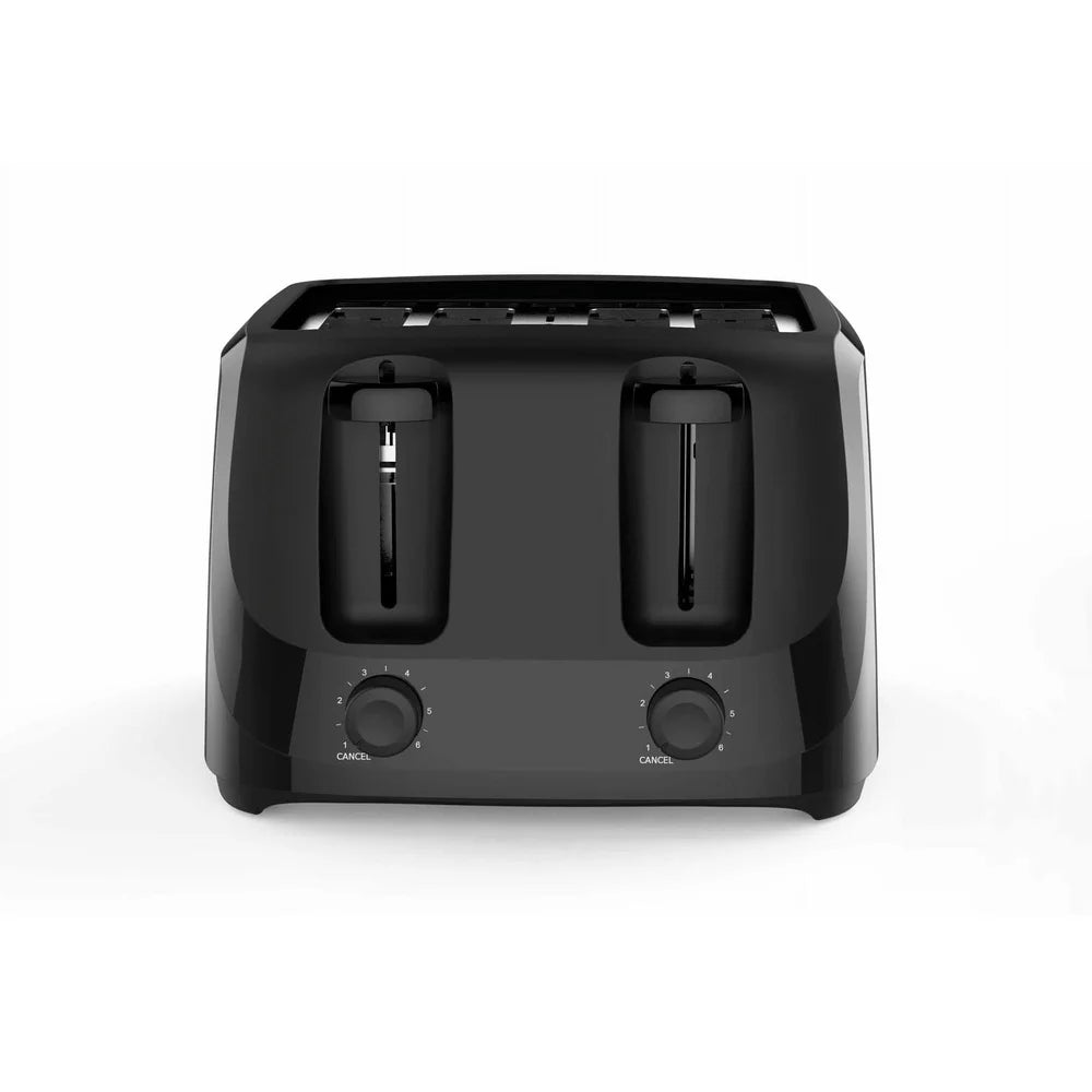 4 Slice Toaster with 6 Shade Settings Removable Crumb Tray Auto Centering Guides Easy Clean Cord Wrap Breakfast Snacks