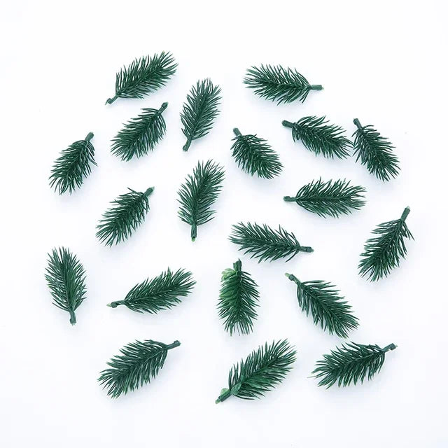 10pcs Mini Artificial Pine Needle DIY Artificial Flower Celebration Weeding Decoration Gift Candy New Year Christmas Decoration