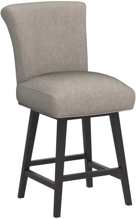 26 Inch Counter Height Swivel Bar Stools Set of 2, FSC Certified Modern Fabric  Barstool Chair with Back, Flax Beige