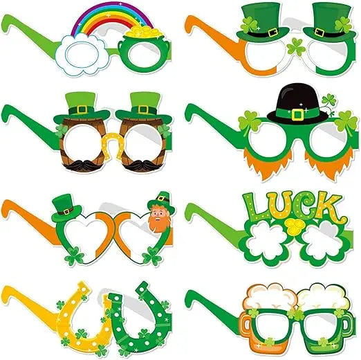 St-Saint Patricks-Day Decorations Photo-Booth Props - 16pcs Funny Glasses St. Patrick's Irish Photography Props,Spring Shamrock