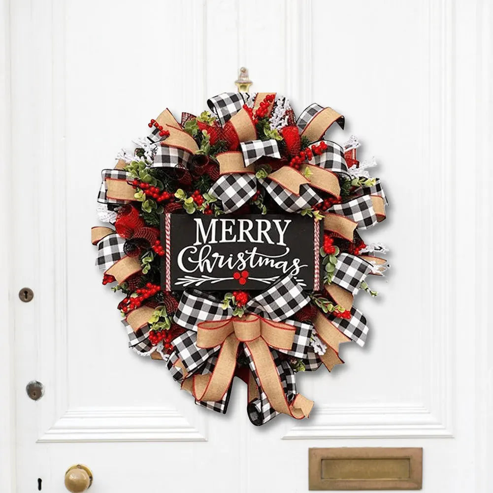 Christmas Holiday Art Wreath Decorative Artificial Wreath Festival Theme Multifunctional Party New Year Decor Prop New Year Gift