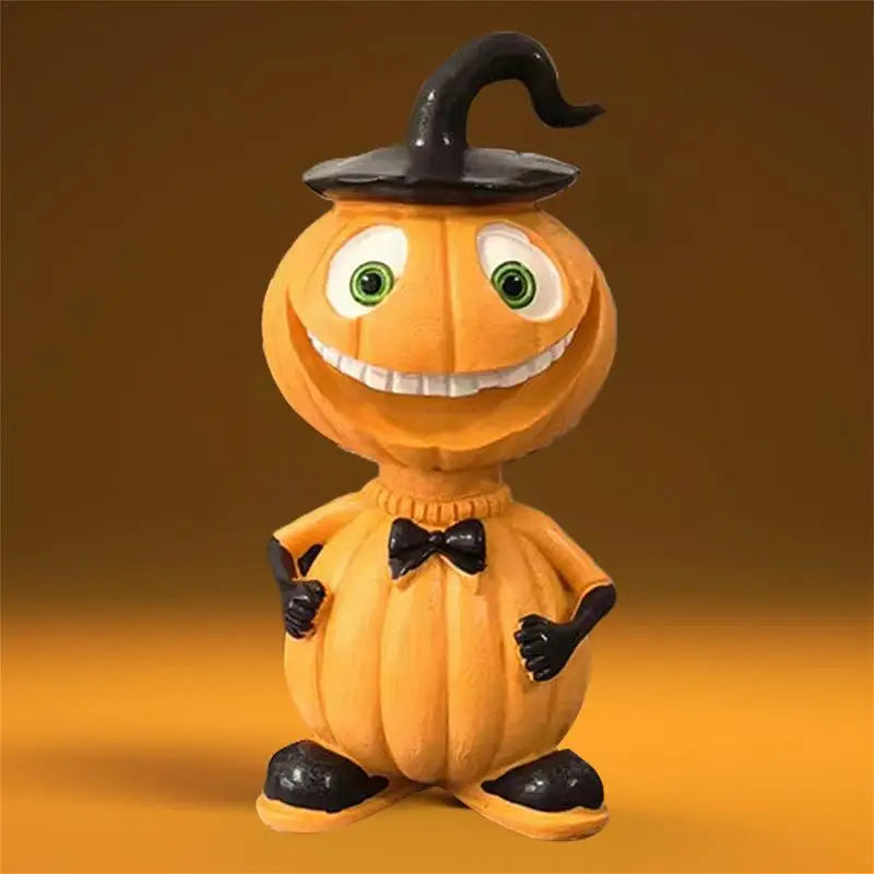 Pumpkin Statue Pumpkin Man Funny Figurines 16cm/6.3inch Resin Pumpkin Statue Halloween Table Centerpieces Happy Thanksgiving