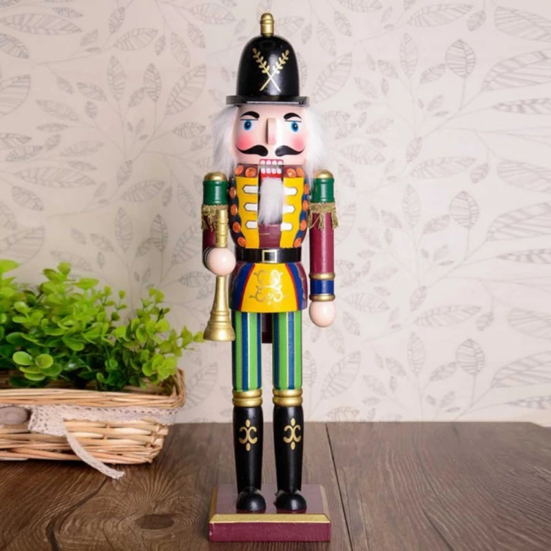Nutcracker Puppet Soldier Setup Creative Display Craft Gifts Family Christmas Decor Soldier Doll Wooden Antique Puppet Display