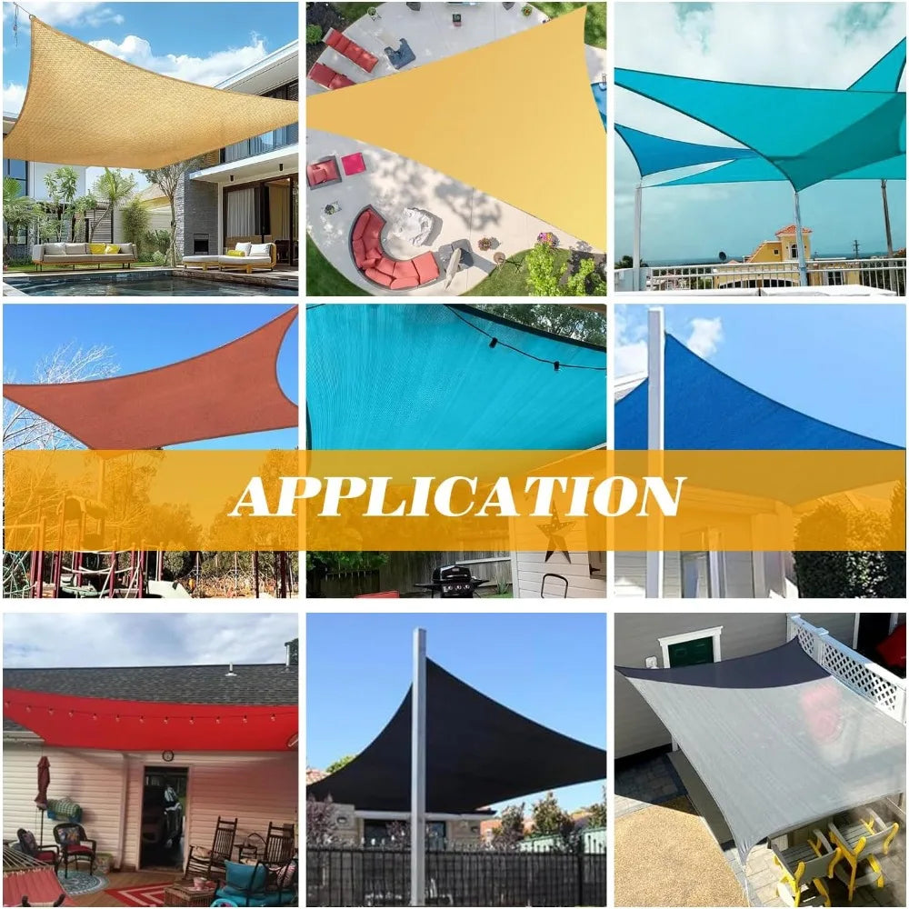 16'x20' Sun Shade Sail Rectangle Outdoor UV Block Square Canopy Sunshade Cover for Backyard Porch Pergola Deck Garden Patio, Tur