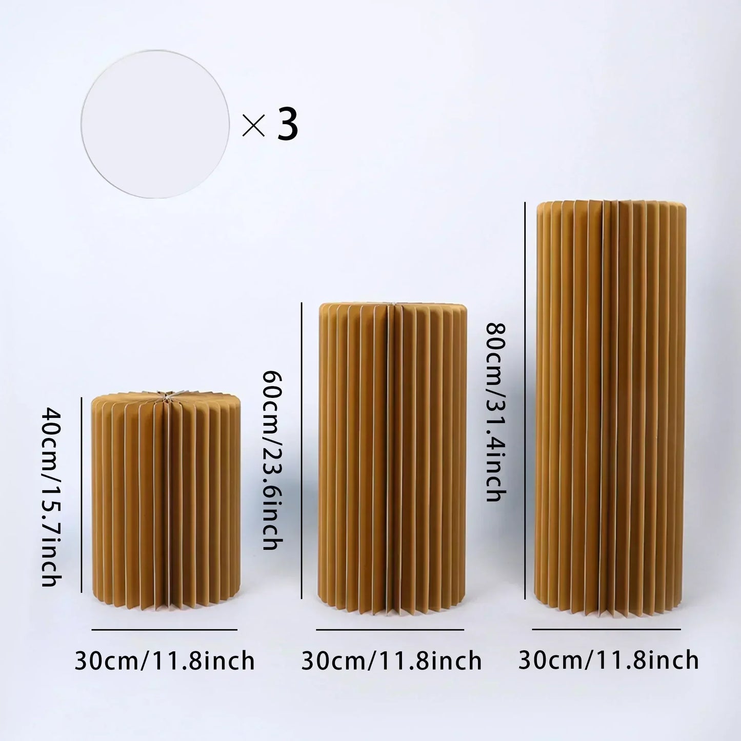 Foldable Paper Columns Display PedestalStand Cylinder Pedestal Stand Cardboard Flower Stand Dessert Table Wedding Birthday Party