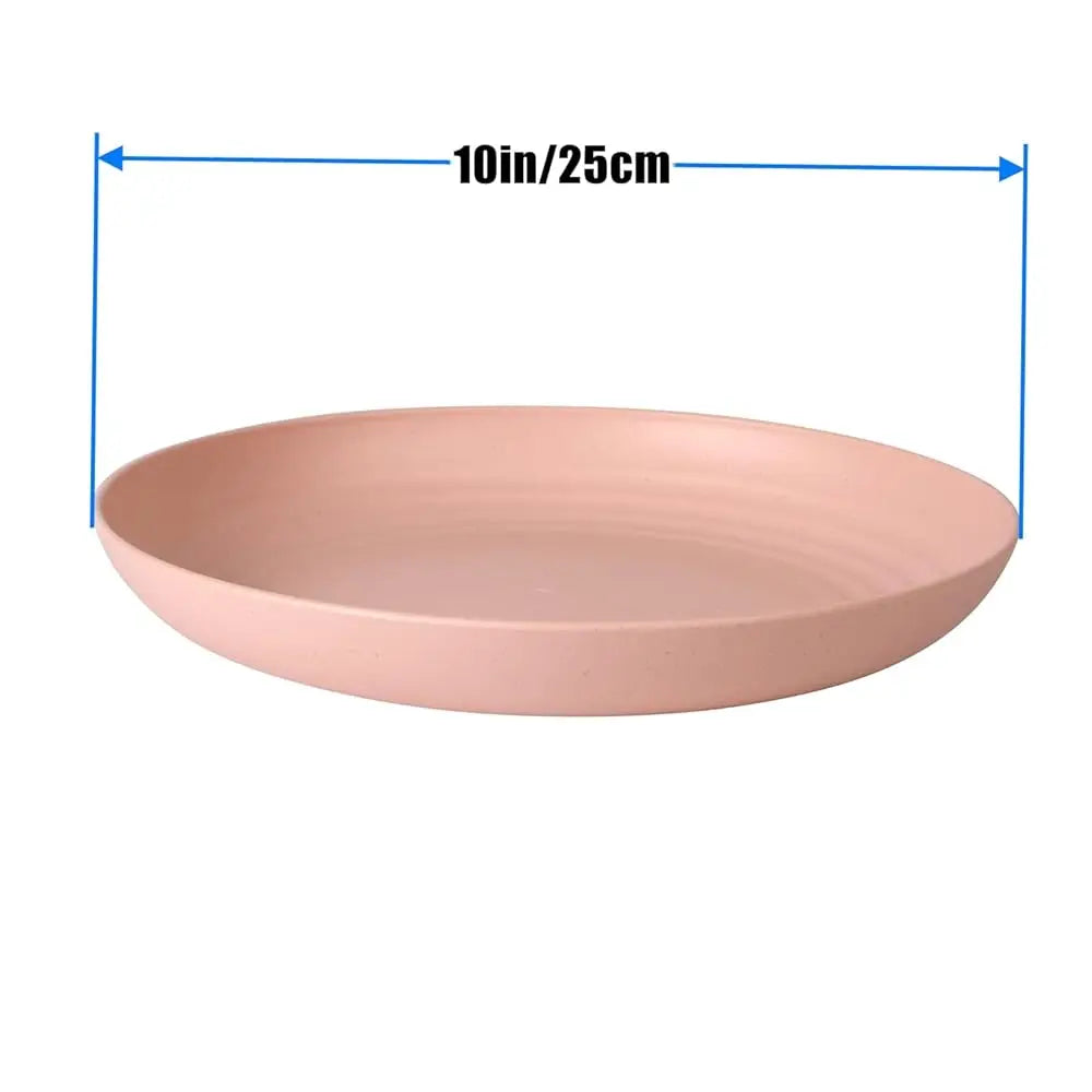 Wheat Straw Plates Lightweight Unbreakable Dinner Dishes Plates Set Dishwasher & Microwave Safe (Extra Large 8 Pa 10')