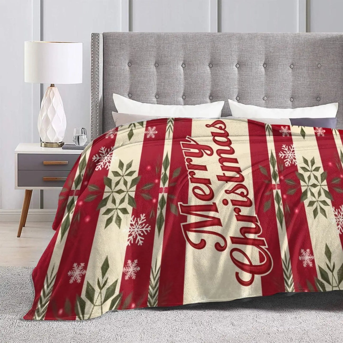 1pc Throw Merry Christmas  Flannel Blanket for Couch Bed Sofa Xmas Winter Soft Comfy Warm blankets for Christmas Gift