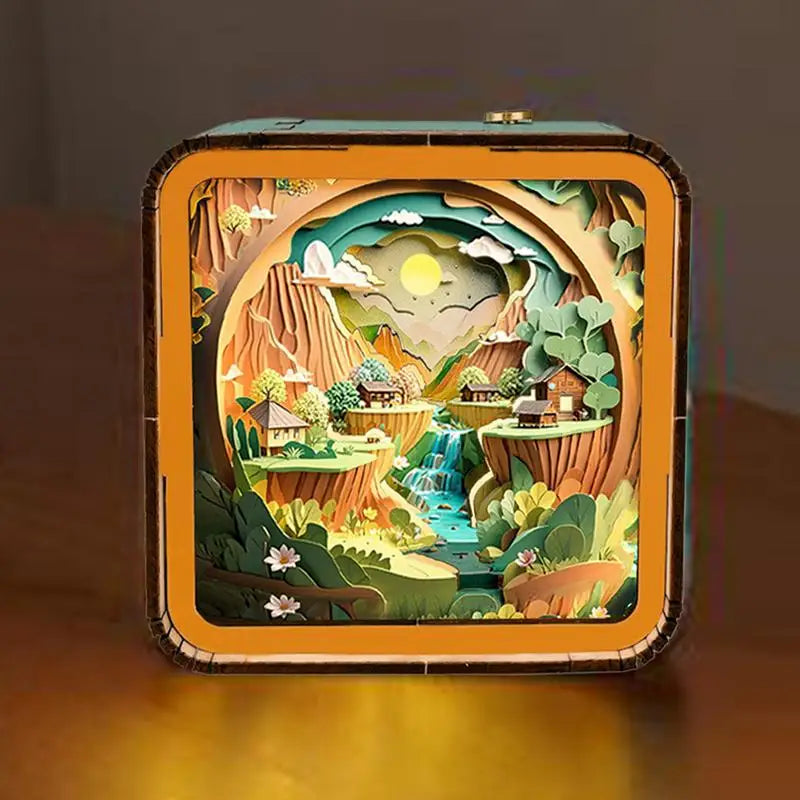 LED Light Wooden Puzzle Wireless Wooden Puzzles 3D LED Night Light 3D Nightlight Wooden Puzzle Toy Home Desk Decor for Kids
