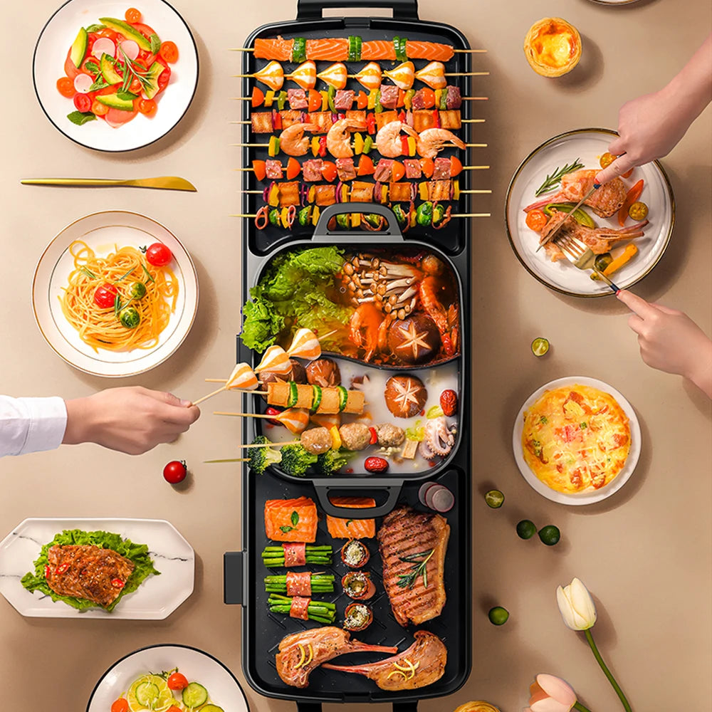 A Hot Pot That Can Be Used For Both Grilling and Hotpot, Suitable For Gatherings of Multiple People and A Must-have For Families