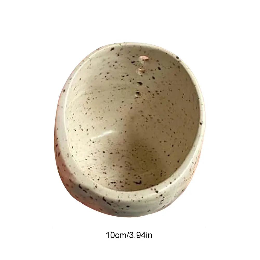 Handmade Pottery Herb Stripper Bowl Different Round Hole Sizes Pottery Herb Stripper Peeling Cup for Vegetable Leaf Removing
