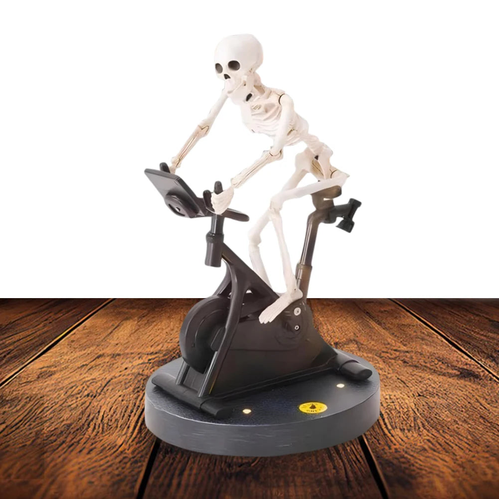 Resin Skeleton Riding Bike Halloween Skeleton Decor Skeleton Riding An Exercise Bike Halloween Decorations