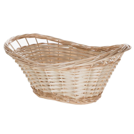 (2 pack) Mainstays Decorative Oval Split Willow Basket with Cutout Handles, 16.14” L x 11.42” W x 7.08” H