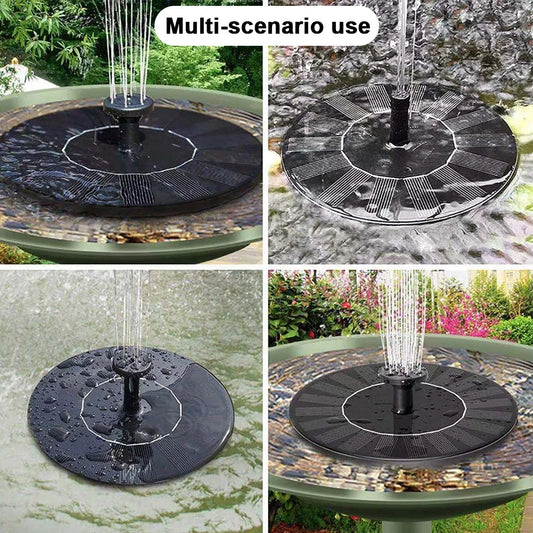 Solar Fountain Pump Energy-saving Plants Watering Kit with 6 Nozzles Solar Fountain Solar Panel Bird Bath Fountain Garden Pool