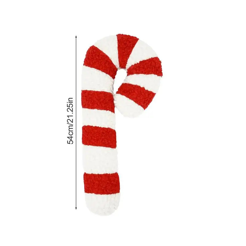 Christmas Candy Cane Throw Pillow Soft Sofa Cushion Festival Heteromorphic Decorative Pillow Doll For Christmas Decoration 2024