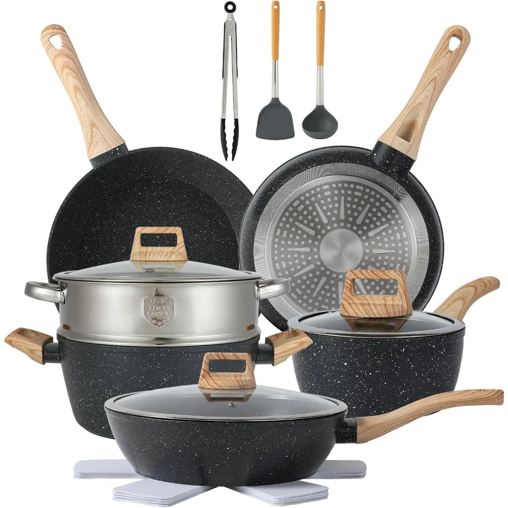 16PCS Pots and Pans Set Non Stick Cookware Set Nonstick with Cooking Set