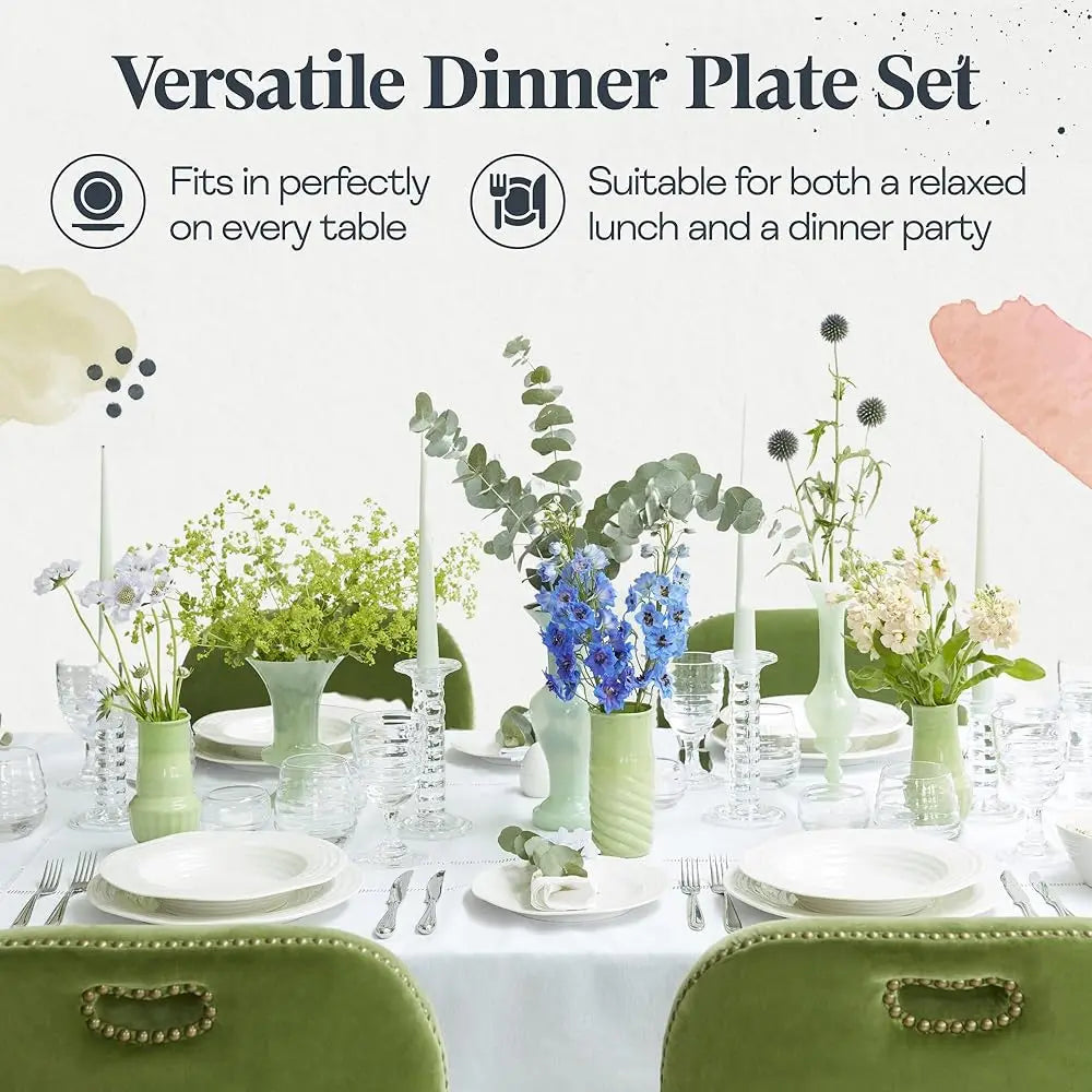 Sophie Conran White Dinner Plates | Set Of 4 | Dinner, Pasta, And Appetizer Plates | 11 H | Made From Porcelain | Microwave And