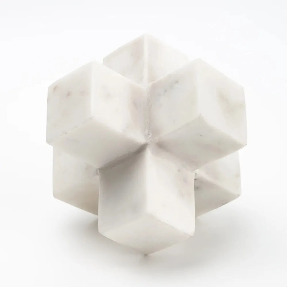 (2 pack) Marble Tabletop Sculpture Decorative Ornaments Modern Home Decor Accent Paperweight