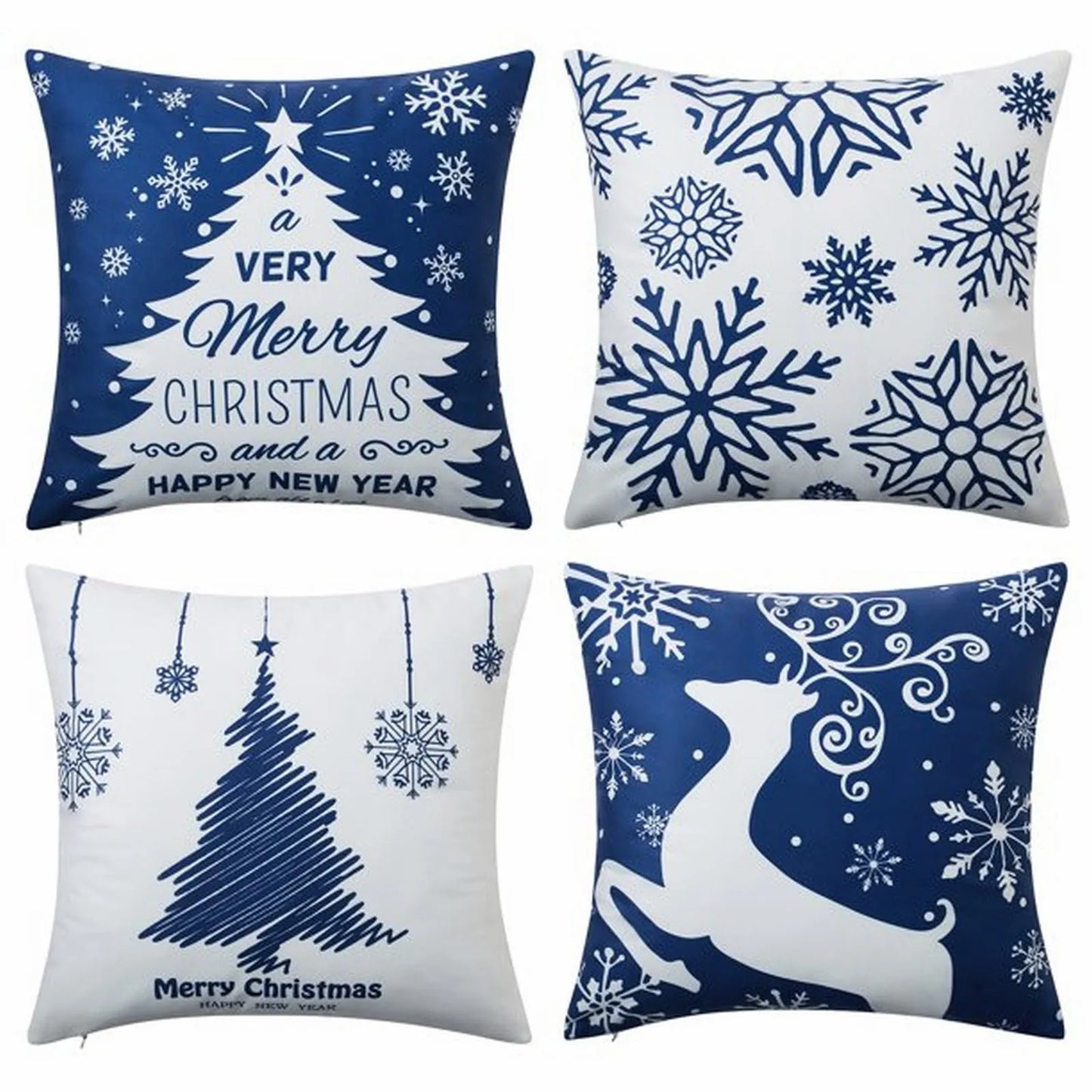 4pcs Christmas Cushion Cover Throw Pillowcase For Sofa Couch Pillow Case Christmas Decoration Xmas New Year Christmas Decor
