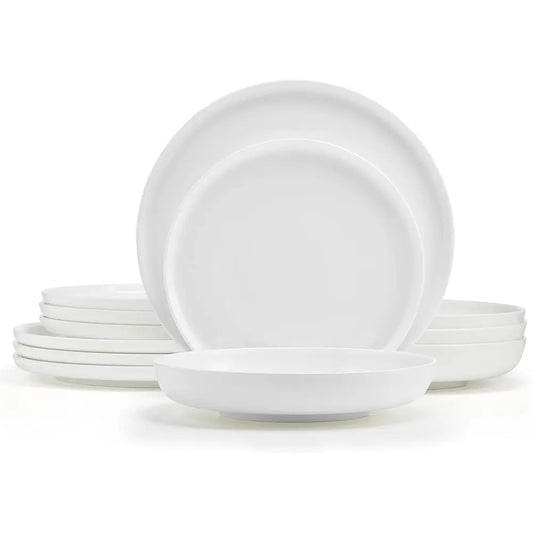 N Chip Resistant 12 Piece Dinnerware Set, Service For 4