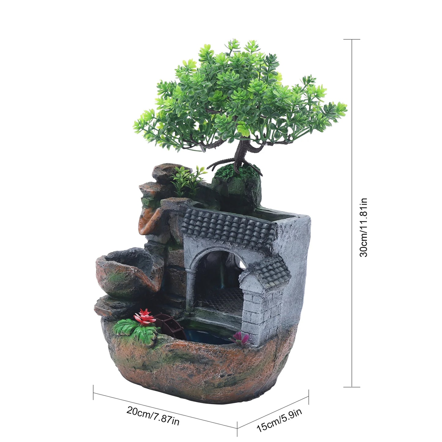 Miniature Mountain Waterfall Bonsai: Simulated Natural Landscape for a Relaxing, Tranquil Atmosphere in Your Home or Office