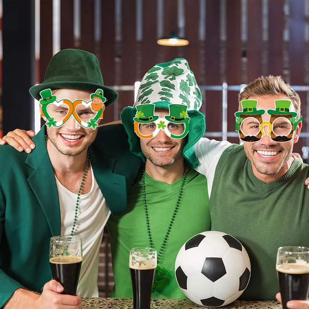 St-Saint Patricks-Day Decorations Photo-Booth Props - 16pcs Funny Glasses St. Patrick's Irish Photography Props,Spring Shamrock