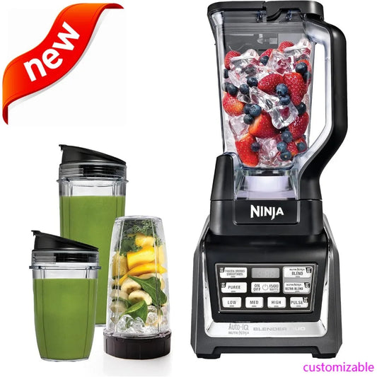 NEW-BL642 Nutri Personal & Countertop Blender With 1200W Auto-iQ Base, 72 Oz. Pitcher, And 18, 24, & 32 Oz. To-Go Cups With Spo