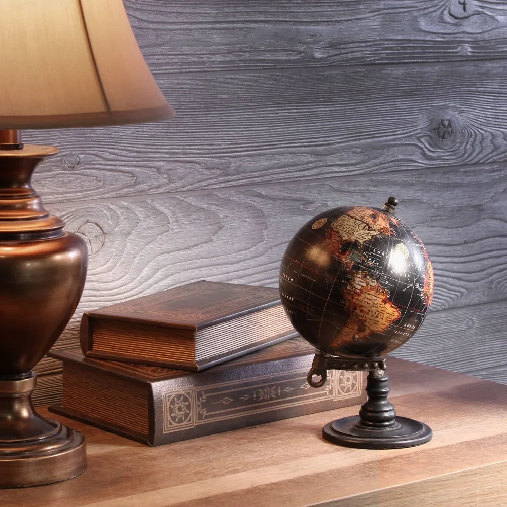 Decorative Table Top Geographic Globe 5 Inch Spinning World Globe Home Office Desk Decor Travel Enthusiast Gift Classic Accent