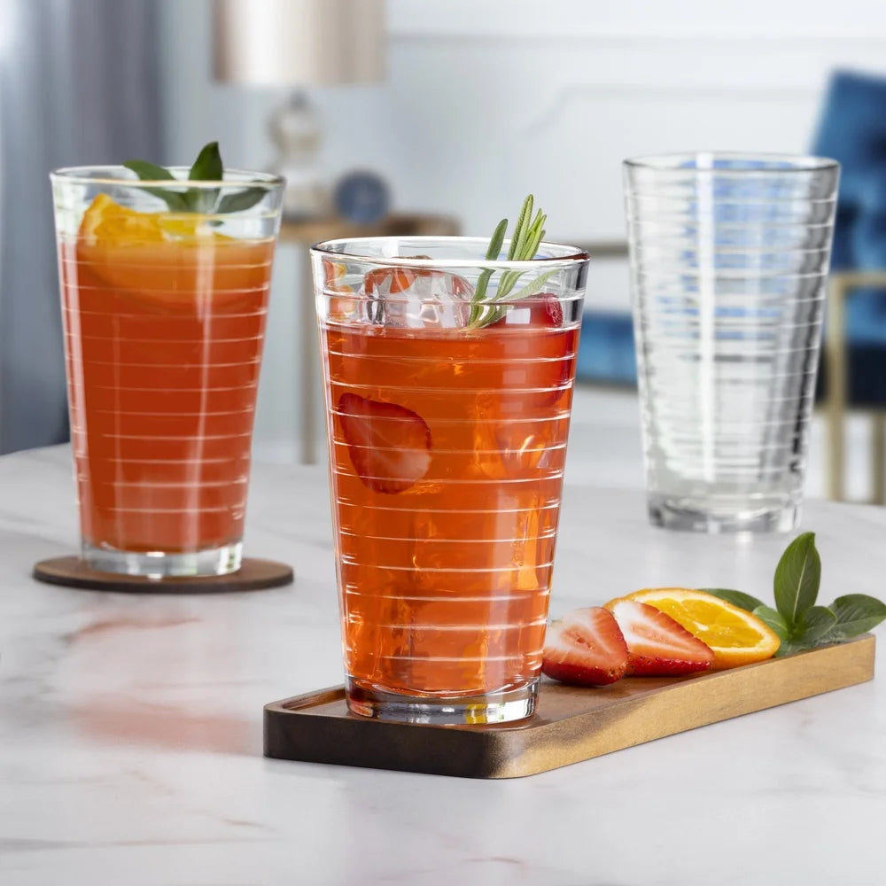 8-Piece High-Quality Drinking Glass Set Stackable Handblown Durable Dishwasher Safe Classic Design Home Bar Entertaining