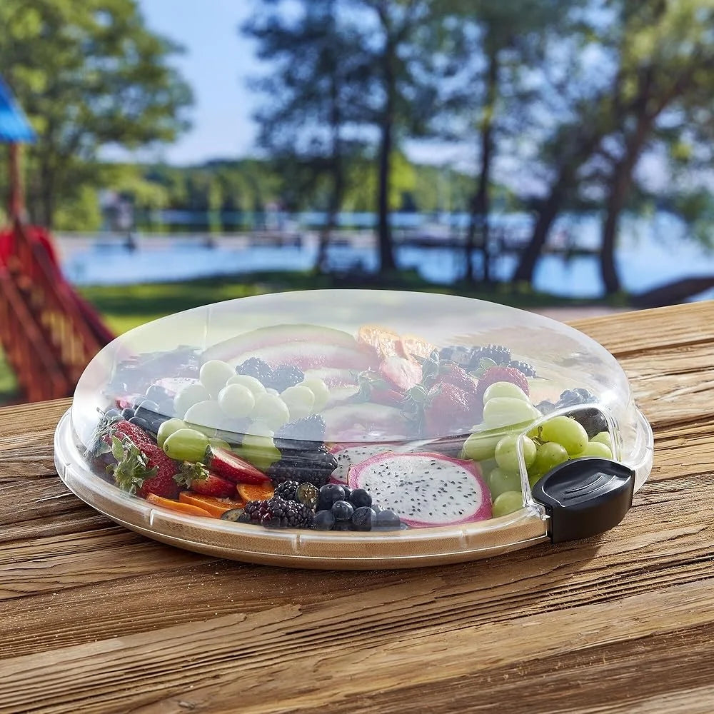 Bamboo Cutting Board with Compartment and Locking Lid Portable Charcuterie Display Food Prep Organizer Culinary Serving Tray