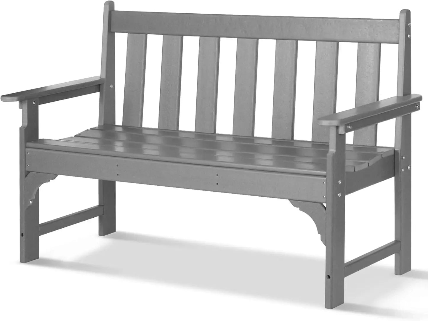 Outdoor Bench, HDPE All Weather Patio Bench Load up to 800 Lbs, 2-Person Garden Bench Rot-Proof Fade Proof for Patio, Porch