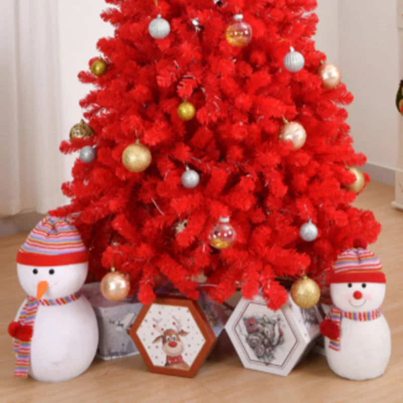 Artificial Red Christmas Tree  Spruce Tree Shape  Festive Atmosphere  Indoor And Outdoor Decoration  Easy To Install