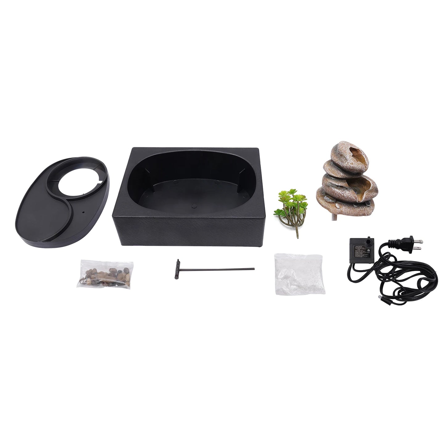 Indoor Relaxation Desktop Fountain Waterfall With Rockery Sand Garden Perfect for Office Home Bedroom Desk Decoration