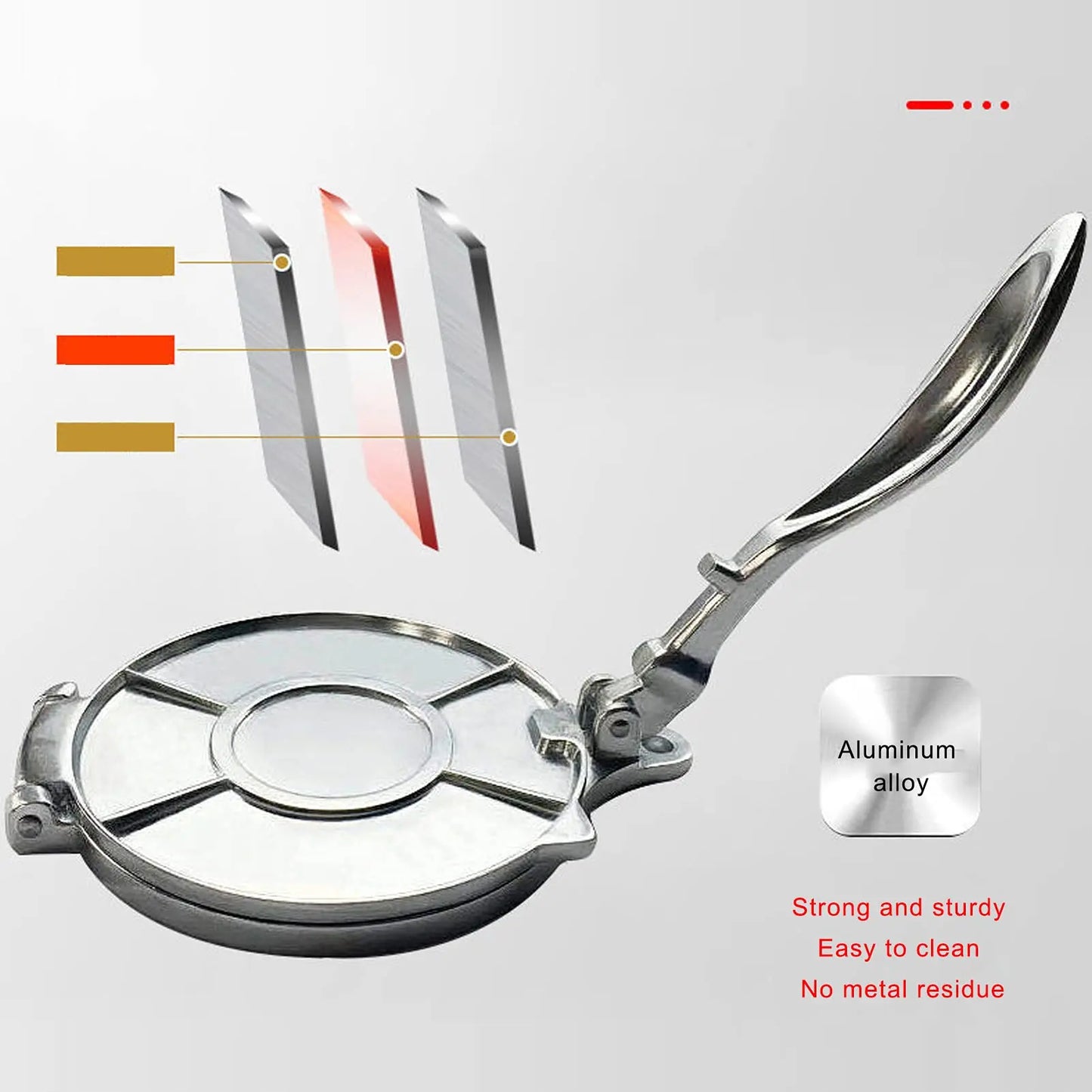 Dough Press Metal Dies Steel Flour Tortilla Press Dumpling Dough Tortillas Flour Bread Mold Sandwich Taco Press - 6.5 inch