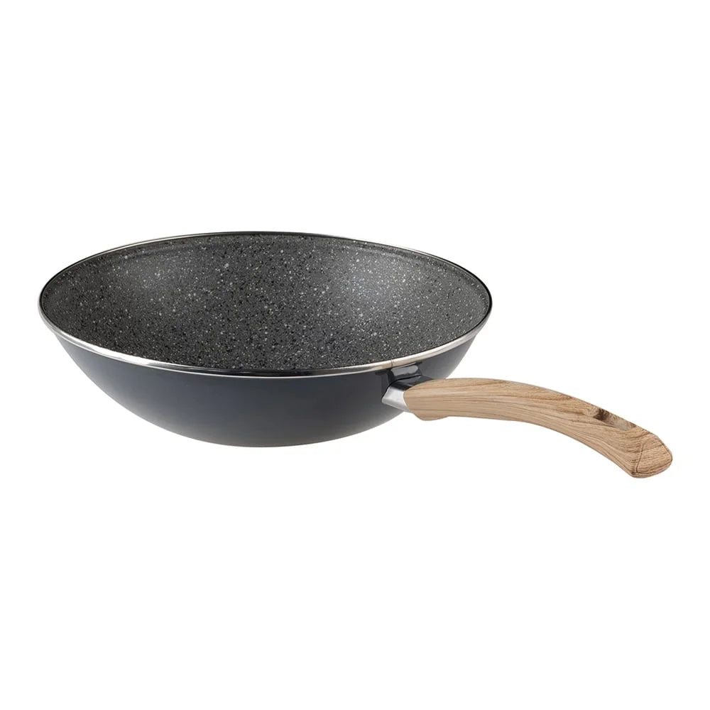 11 Inch Non-Stick Wok Heavy Duty Enamel Cookware Stir Fry Pan Dishwasher Safe Kitchen Essential Grill Oven Compatible