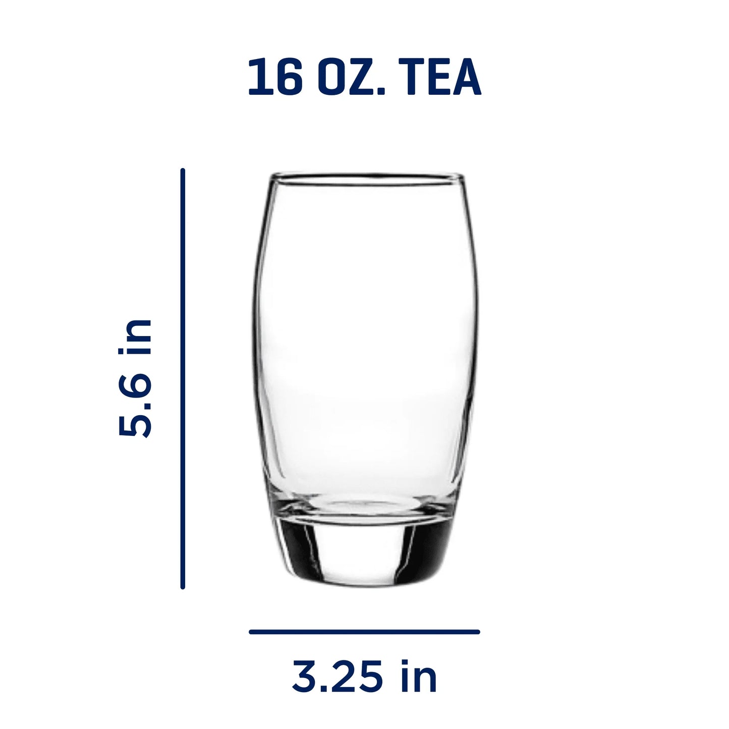Drinking Glass, 16 Ounces, Set of 8