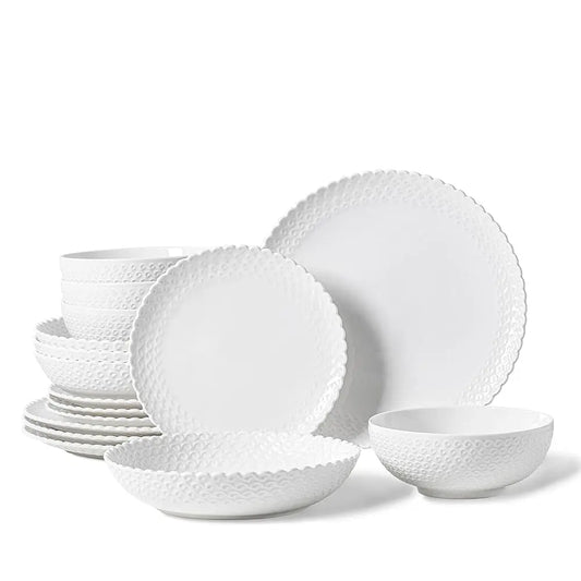 Dinnerware Not Only For Dinner 16 Piece Dinnerware Sets With Dishes, Bowls And Plates, Porcelain Dinner Set For 4, White,
