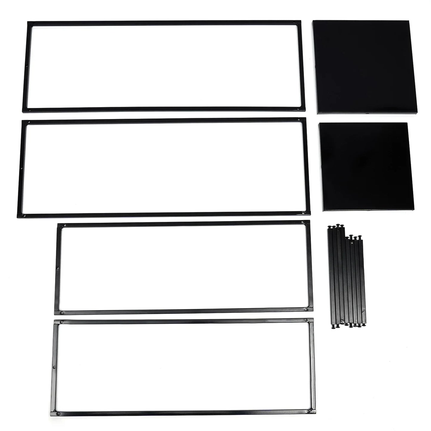 Black Set of 2 Metal Stand Plant Stand High Square Rack Flower Holder for Wedding Living Room Patio Garden