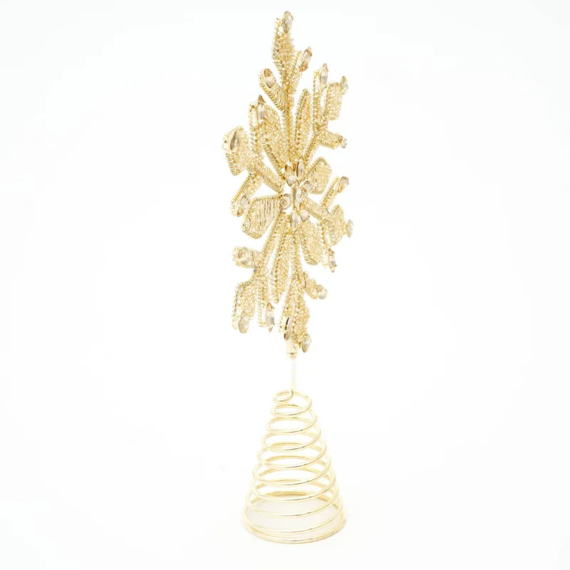 Expobazaar Golden Bead work  Tree Topper (Case of 4) - Gold