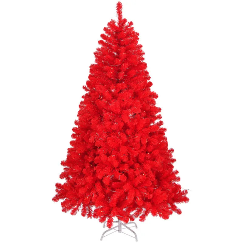 Artificial Red Christmas Tree  Spruce Tree Shape  Festive Atmosphere  Indoor And Outdoor Decoration  Easy To Install