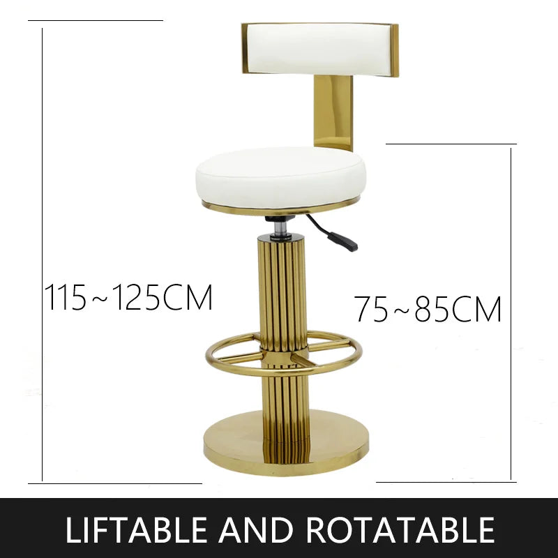 Bar Stools Height Adjustable Swivel Bar Chair Stainess Steel Kitchen Counter Golder Stools Dining Desk High Chairs