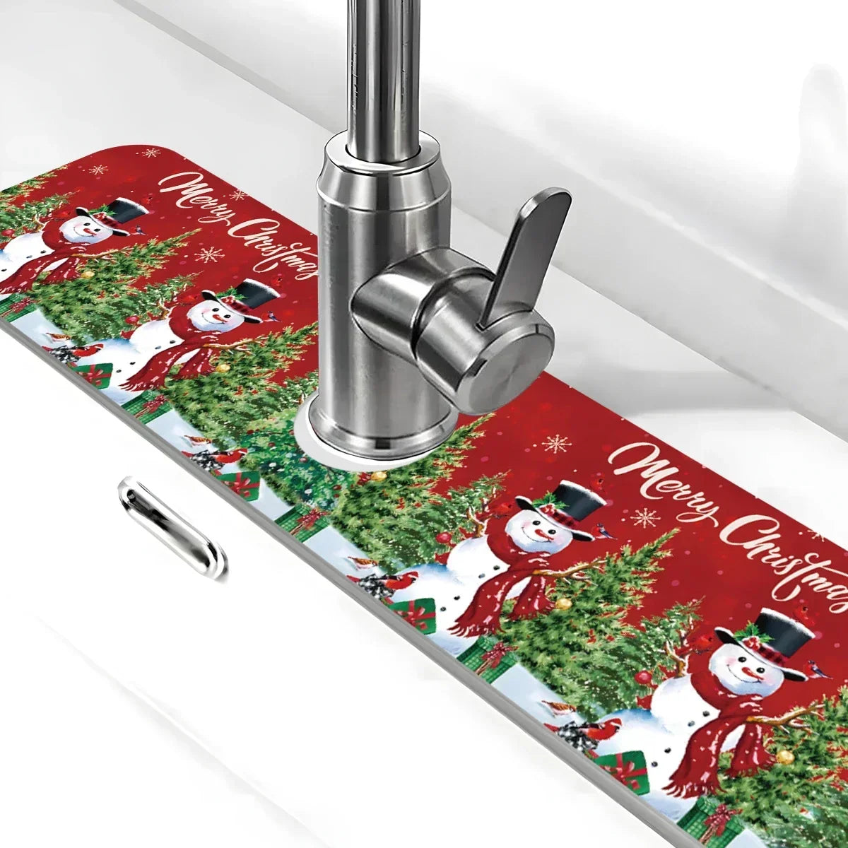 2025 Christmas Kitchen Absorbent Mat - Sink Faucet Mats for Home Navidad Decor & Xmas Ornaments
