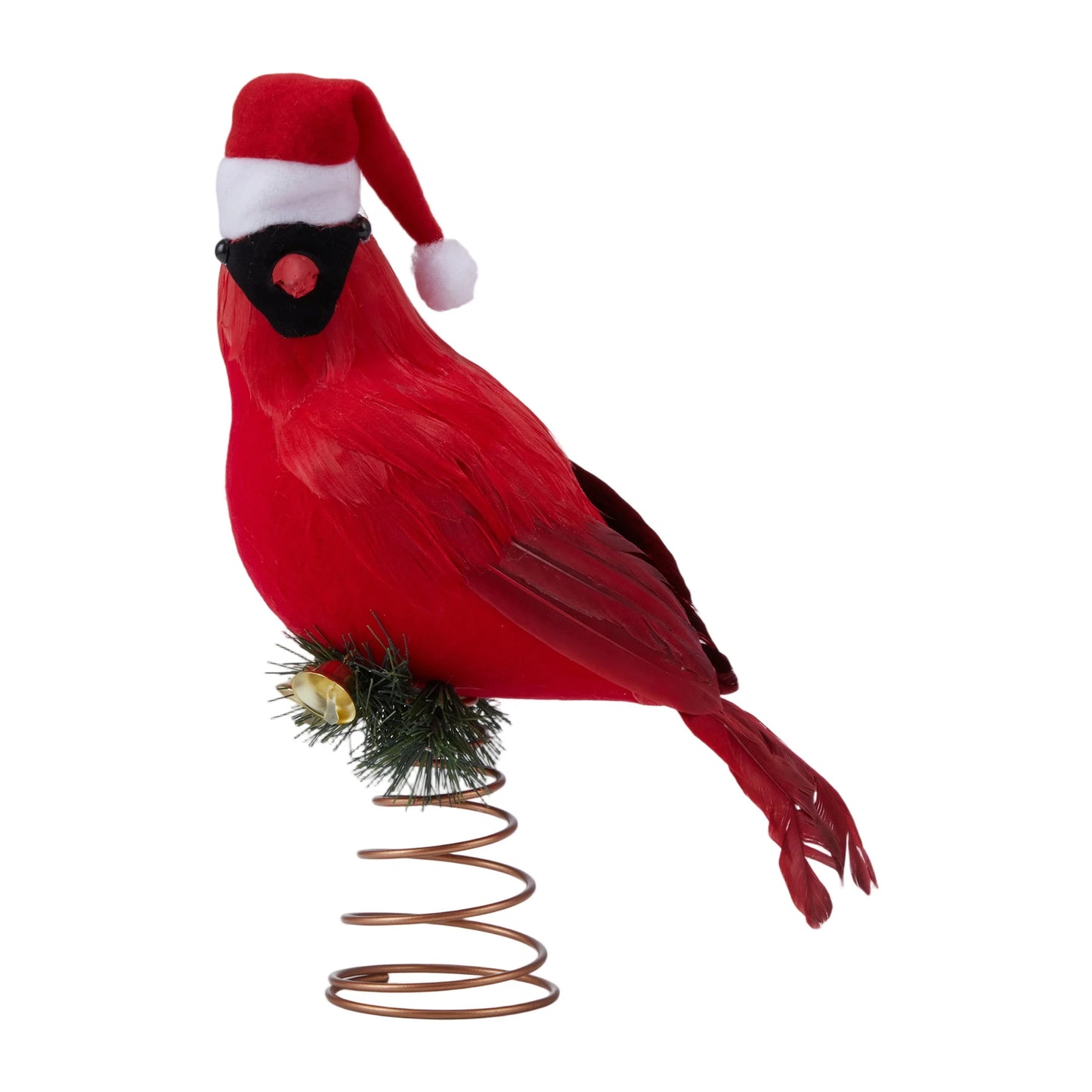 Vibrant Red Cardinal Bird Christmas Tree Topper - Festive Top Decoration for Indoor and Outdoor Holiday Parties