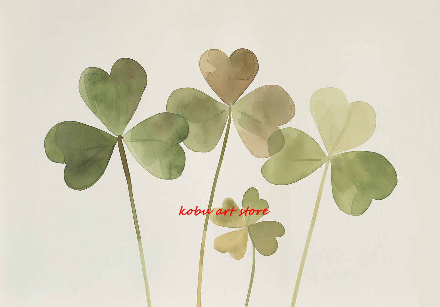 Four Leaf Clover Green Wildflower Field Shamrock Poster Print Canvas Painting St Patricks Day Wall Art Picture Home Room Decor