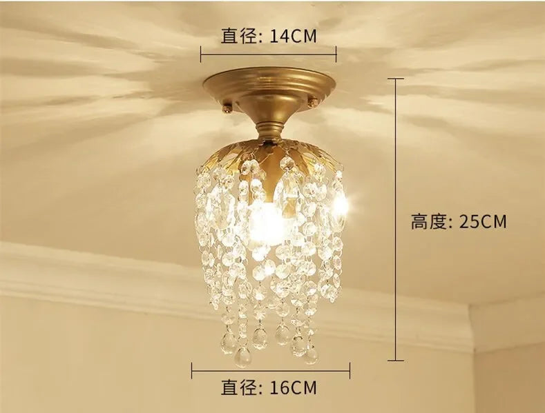 Luxury Crystal Led Chandelier Golden Living Room Aisle Crystal Chandeliers Modern Crystal Pendant Led Lustre Chandelier Lighting